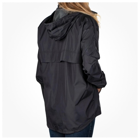 Lauren James Black Pullover Jacket Leopard Print Collar Medium Rain Jacket - Picture 2 of 12